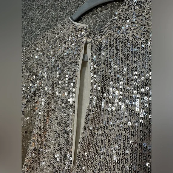 NWT LC Lauren Conrad Long Sleeve Sequined Mini Dress Size Medium - Picture 4 of 6
